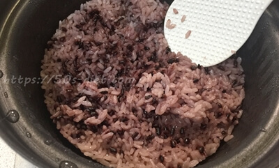 黒米と白米の炊き方